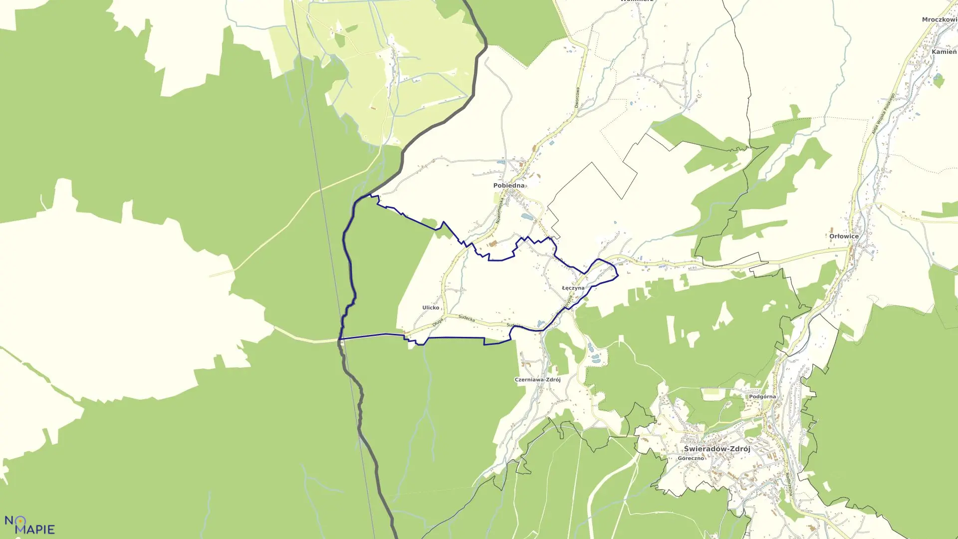 Mapa obrębu 1 ŚWIERADÓW ZDRÓJ w mieście Świeradów-Zdrój