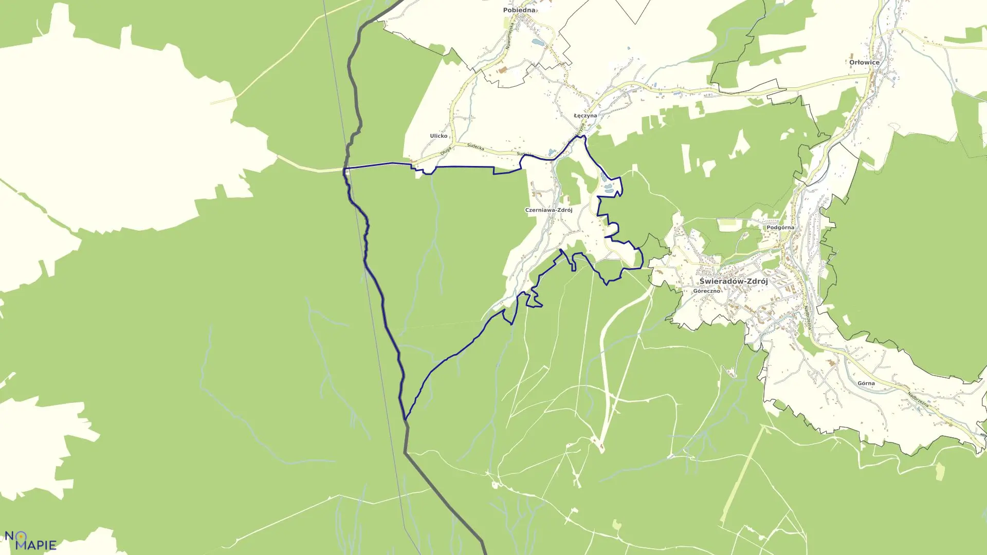 Mapa obrębu 2 ŚWIERADÓW ZDRÓJ w mieście Świeradów-Zdrój