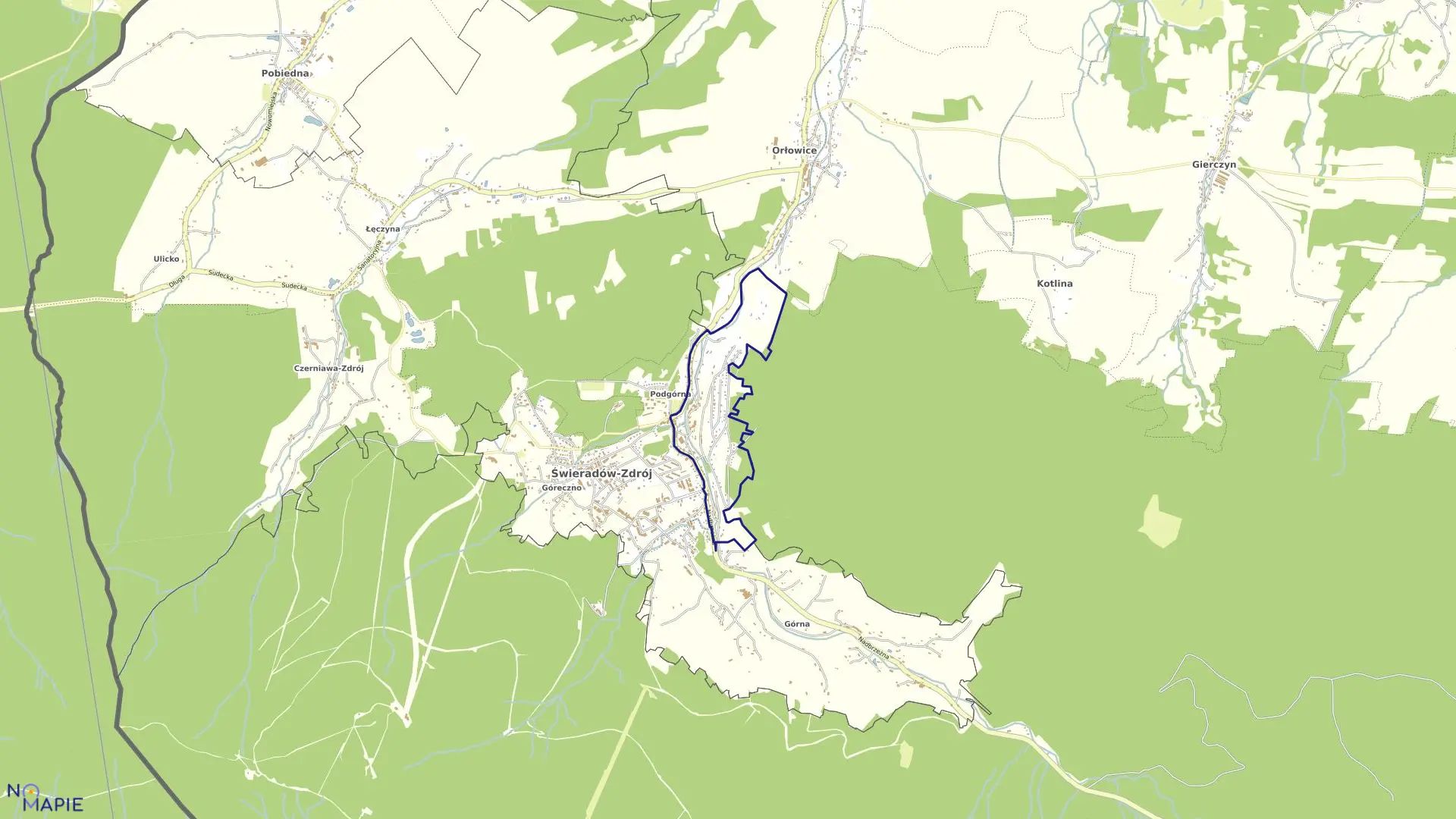 Mapa obrębu 5 ŚWIERADÓW ZDRÓJ w mieście Świeradów-Zdrój